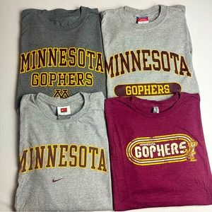 Minnesota Gophers Mens XL T-Shirts, lot of 4